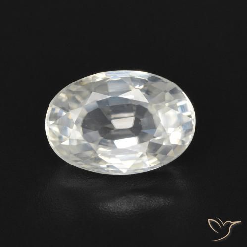 Zircon Blanc chaud naturelle ovale, 2.72 ct, VVS