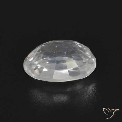 Zircon Blanc chaud naturelle ovale, 2.72 ct, VVS