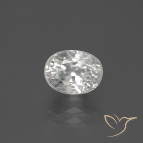 Zircon Blanc chaud naturelle ovale, 3.24 ct, VVS