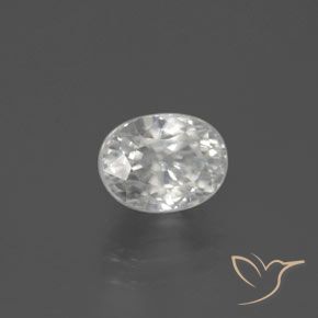Zircon Blanc chaud naturelle ovale, 3.24 ct, VVS