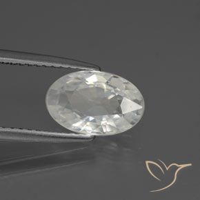 Zircon Blanc chaud naturelle ovale, 2.36 ct, VVS