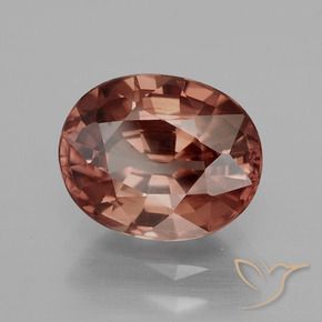 Zircon Rouge foncé naturelle ovale, 3.05 ct, VS