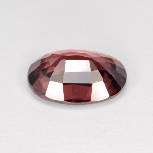 Zircon rouge naturelle coupe ovale, 3,46 ct, VVS