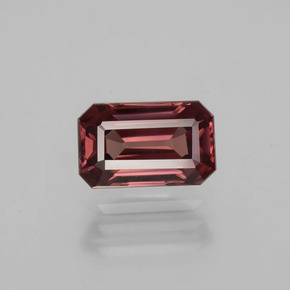Zircon rose naturelle taille émeraude, 3,13 ct, VVS