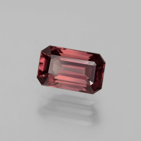 Zircon rose naturelle taille émeraude, 3,13 ct, VVS