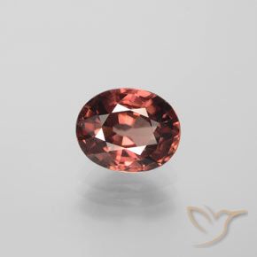 3.44ct Naturel Rouge moyen-foncé Zircon, ovale, VVS-VS