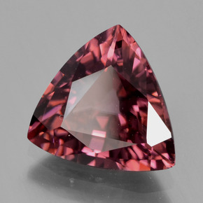 Zircon rose naturelle trillion, 3,29 ct, VS