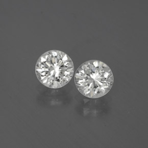 Achetez naturel ct Blanc Zircon gems, Coupe roude, En provenance Cambodge chez GemSelect. En stock, livraison internationale!