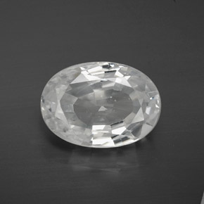 Zircon blanc naturelle coupe ovale, 10,67 ct, VVS-VS