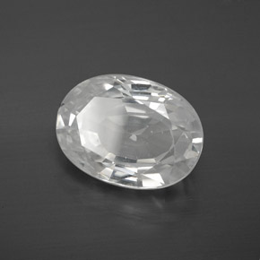 Zircon blanc naturelle coupe ovale, 10,67 ct, VVS-VS