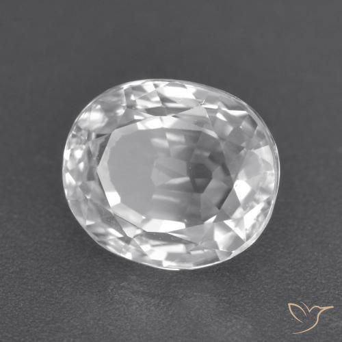 Zircon Blanc naturelle ovale, 3.01 ct, VVS
