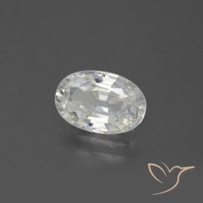 Zircon Blanc chaud naturelle ovale, 2.64 ct, VVS