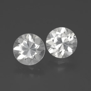 Achetez naturel ct Blanc Zircon gems, Coupe roude, En provenance Cambodge chez GemSelect. En stock, livraison internationale!