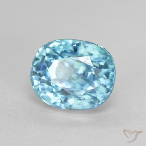 Zircon bleue naturelle coupe ovale, 4,15 ct, VS-SI