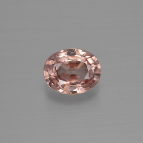 Zircon orange naturelle coupe ovale, 1,47 ct, VS