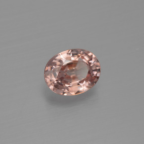 Zircon orange naturelle coupe ovale, 1,47 ct, VS
