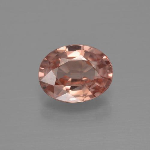 Zircon rose naturelle coupe ovale, 2,17 ct, VVS