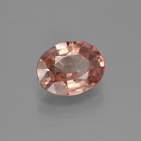 Zircon rose naturelle coupe ovale, 2,17 ct, VVS