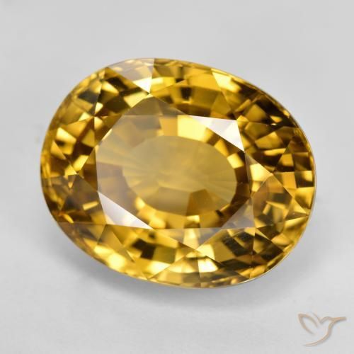 Zircon Or naturelle ovale, 22.80 ct, VVS