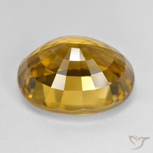 Zircon Or naturelle ovale, 22.80 ct, VVS