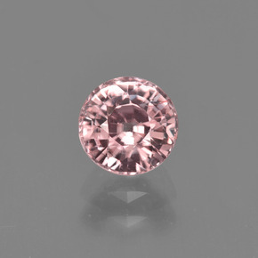 Zircon rose naturelle coupe roude, 1,28 ct, VVS-VS