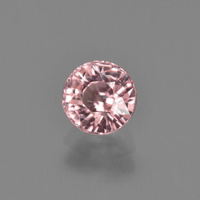 Zircon rose naturelle coupe roude, 1,28 ct, VVS-VS