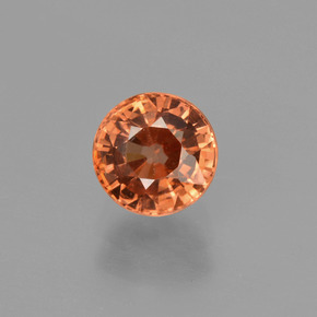 Zircon Orange naturelle Coupe roude, 1.39 ct, VS