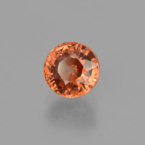 Zircon Orange naturelle Coupe roude, 1.39 ct, VS