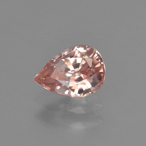 Zircon rose naturelle en forme de poire, 1,03 ct, VVS
