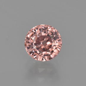 Zircon Rose naturelle Coupe roude, 1.38 ct, VS