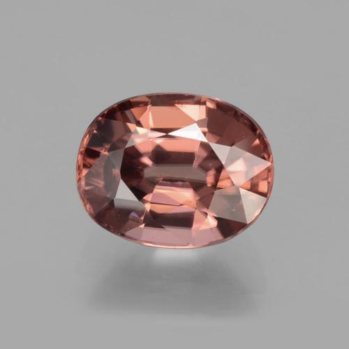 Zircon Rose moyen naturelle Coupe ovale, 3.59 ct, VS