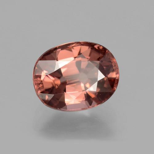 Zircon Rose moyen naturelle Coupe ovale, 3.59 ct, VS