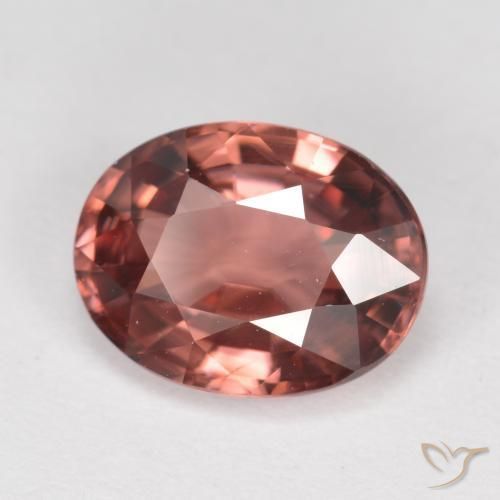 Zircon Vin rouge naturelle ovale, 2.77 ct, VS