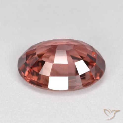 Zircon Vin rouge naturelle ovale, 2.77 ct, VS