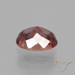 Zircon Rouge foncé naturelle ovale, 3.01 ct, VVS-VS
