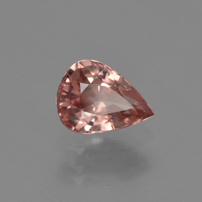 Zircon orange naturelle en forme de poire, 1,48 ct, VVS-VS