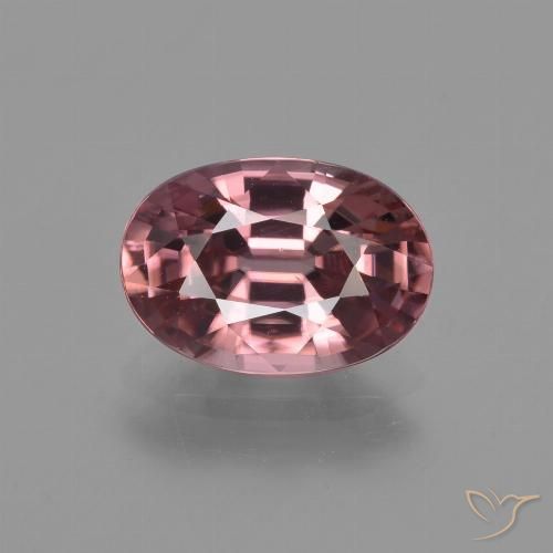 Zircon Rouge foncé naturelle Coupe ovale, 3.15 ct, VVS
