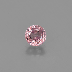 Zircon rose naturelle coupe roude, 0,64 ct, VVS-VS