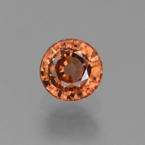 Zircon Orange naturelle Coupe roude, 0.89 ct, VVS-VS