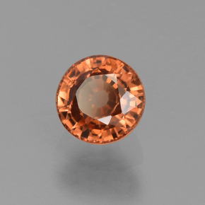 Zircon Orange naturelle Coupe roude, 0.89 ct, VVS-VS