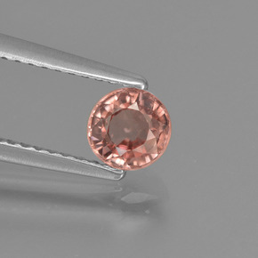 Zircon rose naturelle coupe roude, 0,82 ct, VVS