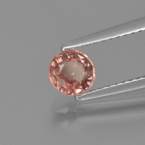 Zircon rose naturelle coupe roude, 0,82 ct, VVS