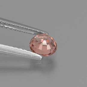 Zircon rose naturelle coupe roude, 0,82 ct, VVS