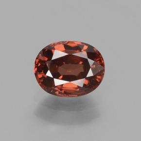Zircon orange naturelle coupe ovale, 1,37 ct, VVS