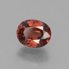 Zircon orange naturelle coupe ovale, 1,37 ct, VVS
