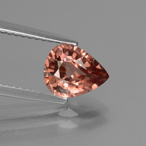 Zircon rose naturelle en forme de poire, 1,80 ct, VS