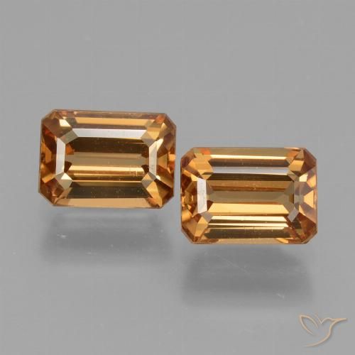 3.40ctw Naturel Orange brun Zircon, Taille émeraude, VVS-VS