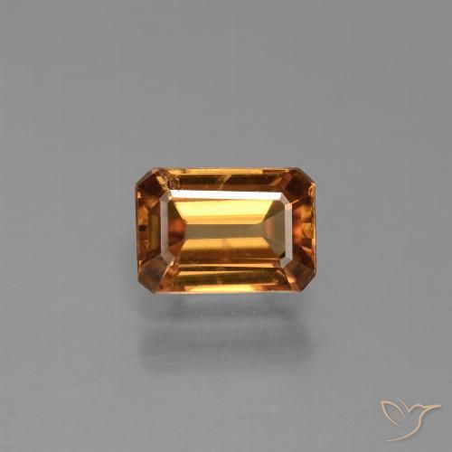 1.61ct Naturel Orange terre Zircon, Taille émeraude, VS