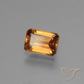 Zircon Orange terre naturelle Octogone / coupe Émeraude, 1.61 ct, VS