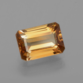 Zircon orange naturelle taille émeraude, 1,62 ct, VVS-VS